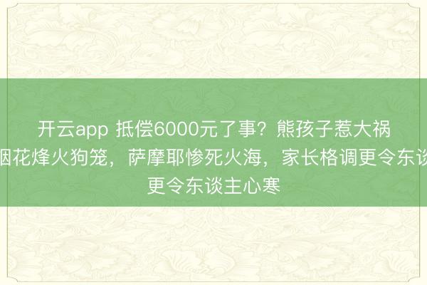 开云app 抵偿6000元了事？熊孩子惹大祸，寒假烟花烽火狗笼，萨摩耶惨死火海，家长格调更令东谈主心寒