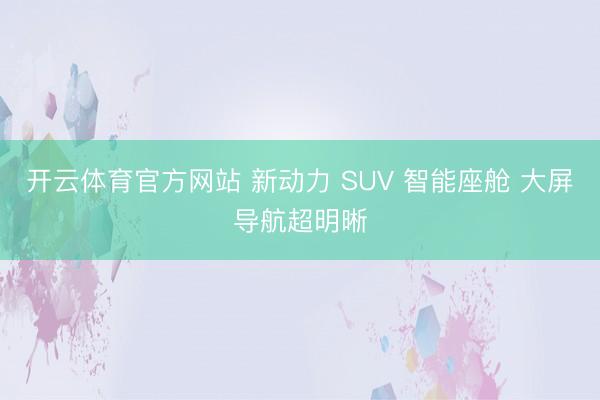 开云体育官方网站 新动力 SUV 智能座舱 大屏导航超明晰