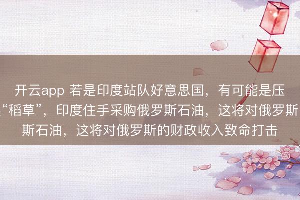 开云app 若是印度站队好意思国，有可能是压死俄罗斯的临了一根“稻草”，印度住手采购俄罗斯石油，这将对俄罗斯的财政收入致命打击