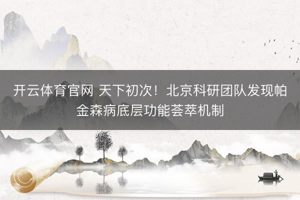 开云体育官网 天下初次！北京科研团队发现帕金森病底层功能荟萃机制