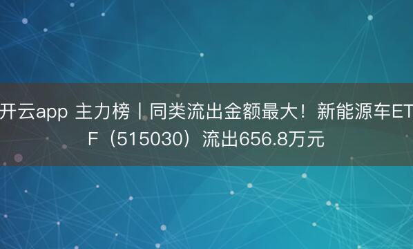 开云app 主力榜丨同类流出金额最大！新能源车ETF（515030）流出656.8万元