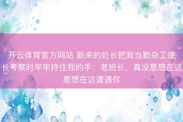 开云体育官方网站 新来的处长把我当勤杂工使唤，省长考察时牢牢持住我的手：老班长，真没意想在这遭遇你