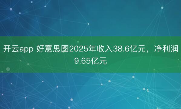 开云app 好意思图2025年收入38.6亿元，净利润9.65亿元