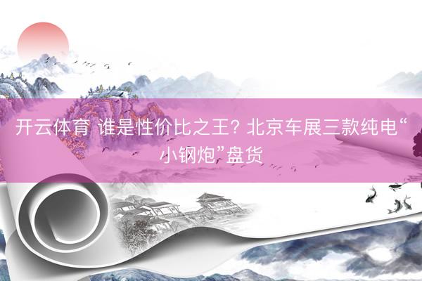 开云体育 谁是性价比之王? 北京车展三款纯电“小钢炮”盘货