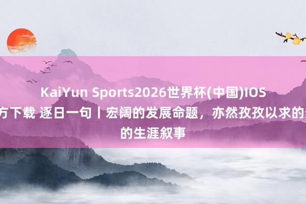 KaiYun Sports2026世界杯(中国)IOS/安卓官方下载 逐日一句丨宏阔的发展命题，<a href=