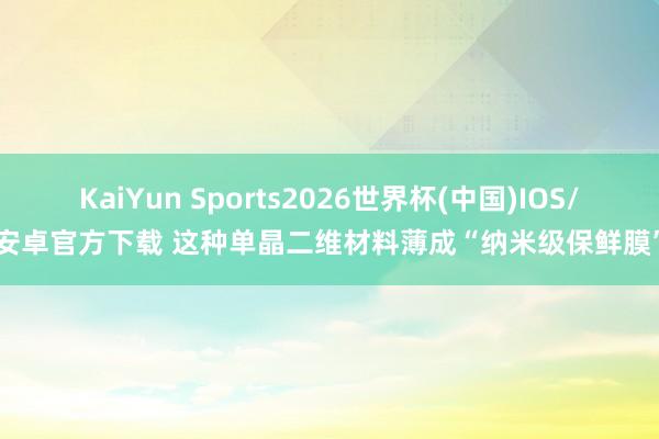 KaiYun Sports2026世界杯(中国)IOS/安卓官方下载 这种单晶二维材料薄成“纳米级保鲜膜”