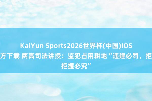 KaiYun Sports2026世界杯(中国)IOS/安卓官方下载 两高司法讲授:监犯占用耕地“违建必罚,拒握必究”