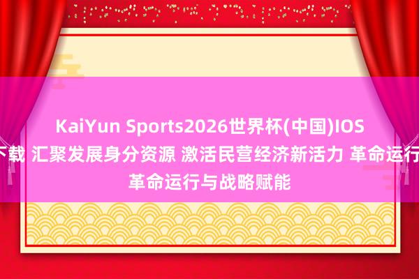 KaiYun Sports2026世界杯(中国)IOS/安卓官方下载 汇聚发展身分资源 激活民营经济新活力 革命运行与战略赋能