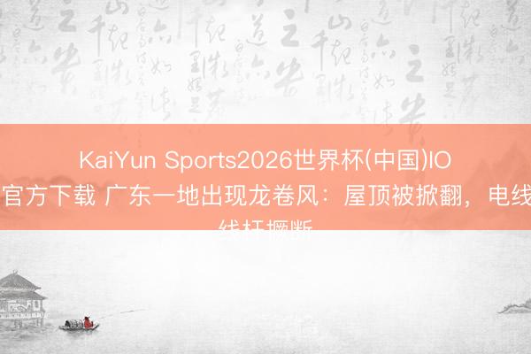 KaiYun Sports2026世界杯(中国)IOS/安卓官方下载 广东一地出现龙卷风:屋顶被掀翻,电线杆撅断