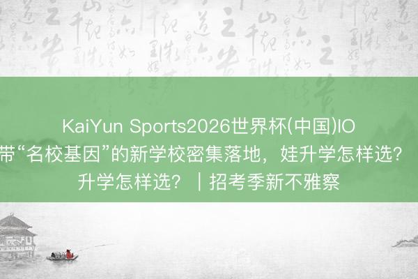 KaiYun Sports2026世界杯(中国)IOS/安卓官方下载 带“名校基因”的新学校密集落地,娃升学怎样选?|招考季新不雅察