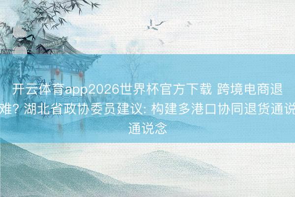 开云体育app2026世界杯官方下载 跨境电商退货难? 湖北省政协委员建议: 构建多港口协同退货通说念