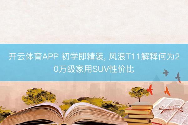 开云体育APP 初学即精装, 风浪T11解释何为20万级家用SUV性价比