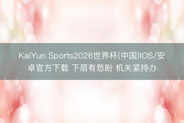 KaiYun Sports2026世界杯(中国)IOS/安卓官方下载 下层有愁盼 机关紧持办