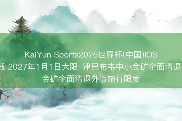 KaiYun Sports2026世界杯(中国)IOS/安卓官方下载 2027年1月1日大限: 津巴布韦中小金矿全面清退外资施行限度