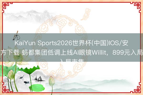 KaiYun Sports2026世界杯(中国)IOS/安卓官方下载 蚂都集团低调上线AI眼镜Willit，899元入局市集
