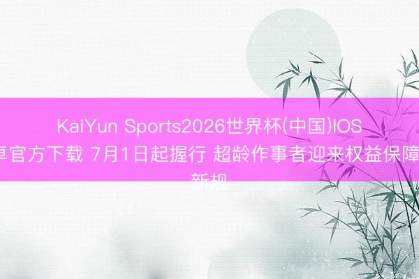 KaiYun Sports2026世界杯(中国)IOS/安卓官方下载 7月1日起握行 超龄作事者迎来权益保障新规