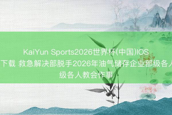 KaiYun Sports2026世界杯(中国)IOS/安卓官方下载 救急解决部脱手2026年油气储存企业部级各人教会作事