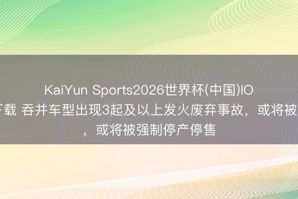 KaiYun Sports2026世界杯(中国)IOS/安卓官方下载 吞并车型出现3起及以上发火废弃事故,或将被强制停产停售