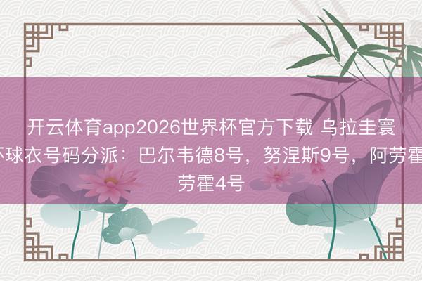 开云体育app2026世界杯官方下载 乌拉圭寰球杯球衣号码分派：巴尔韦德8号，努涅斯9号，阿劳霍4号