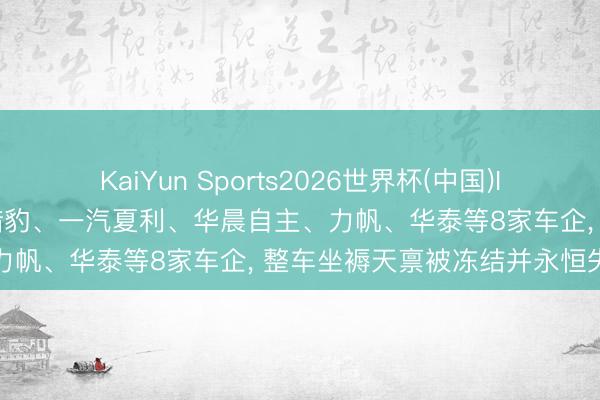 KaiYun Sports2026世界杯(中国)IOS/安卓官方下载 众泰、猎豹、一汽夏利、华晨自主、力帆、华泰等8家车企, 整车坐褥天禀被冻结并永恒失效