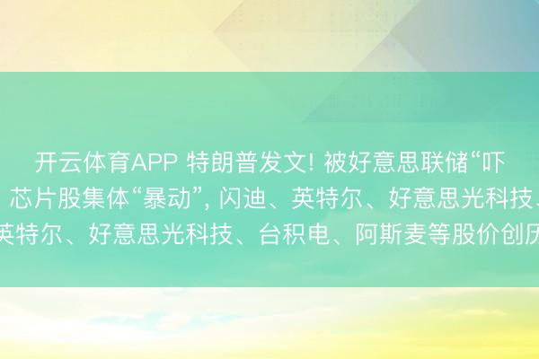 开云体育APP 特朗普发文! 被好意思联储“吓崩”的科技股整宿翻身, 芯片股集体“暴动”, 闪迪、英特尔、好意思光科技、台积电、阿斯麦等股价创历史新高